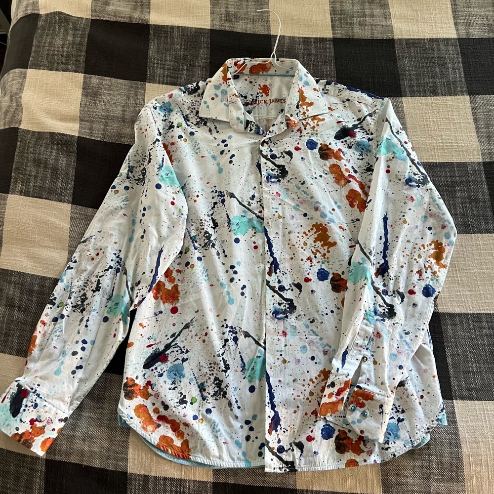 Patrick James watercolor button down shirt